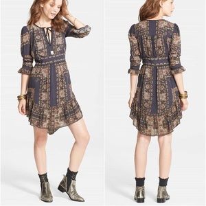 Free People Bridget Brown Floral Dress - Large